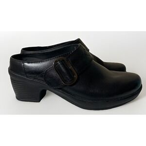 Klogs Austin Black Leather Non Slip Professional Slip On Shoes Women's Size 6.5